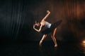 Ballerina in action, dance training on the stage Royalty Free Stock Photo