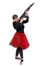 Ballerina with assault rifle Kalashnikov