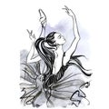 Ballerina. Ballet. Dancing girl on Pointe shoes. Watercolor. Vector