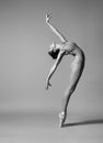 Ballerina bends backwards Royalty Free Stock Photo