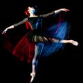 Ballerina classical ballet dancer dancing woman isolated black b