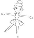 Ballerina coloring page Royalty Free Stock Photo