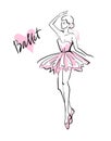 Ballerina cute fashion illustration vector