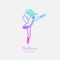 Ballerina in dance emblem