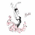 Ballerina. Dancer. Ballet. Carmen. Graphics. Vector illustration.