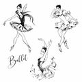 Ballerina. Dancer. Ballet. Carmen. Graphics. Vector illustration