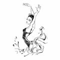 Ballerina. Dancer. Ballet. Carmen. Graphics. Vector illustration