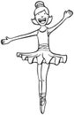 Ballerina Dancer - black and white Royalty Free Stock Photo