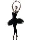 Ballerina dancer dancing woman isolated silhouette Royalty Free Stock Photo