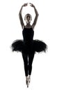 Ballerina dancer dancing woman isolated silhouette Royalty Free Stock Photo