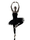 Ballerina dancer dancing woman isolated silhouette Royalty Free Stock Photo