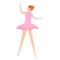 Ballerina dancer performance icon, cartoon style