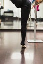 Ballerina dancing, closeup on legs and shoes. Royalty Free Stock Photo