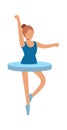 Ballerina. Dancing pretty woman in beauty ballet costume vector flat design
