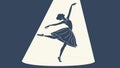 Ballerina Dancing in Spotlight, Graceful Performance Art, vector design Generative AI Royalty Free Stock Photo