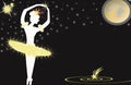 The ballerina is dancing the star dance Royalty Free Stock Photo