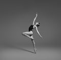 A ballerina is dancing in the studio Royalty Free Stock Photo