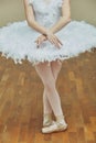 Ballerina while she is dancing the Swan Lake. Royalty Free Stock Photo