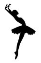 Ballerina dancing vector silhouette. Ballet beautiful illustration. Royalty Free Stock Photo