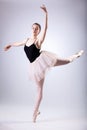Ballerina doing arabesques