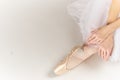 ballerina feet dance performed classical style light background Royalty Free Stock Photo