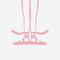 Ballerina feet in pointe shoes. first ballet position Royalty Free Stock Photo