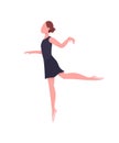 Ballerina flat color vector faceless character