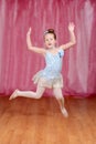 Ballerina girl dancing and jumping Royalty Free Stock Photo