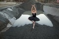 Ballerina on gravel Royalty Free Stock Photo