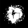 Ballerina icon isolated on dark background