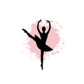 Ballerina icon isolated on white background