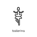 Ballerina icon. Trendy modern flat linear vector Ballerina icon Royalty Free Stock Photo