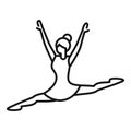 Ballerina jump icon outline vector. Ballet silhouette dance