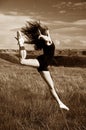 Ballerina jumping Royalty Free Stock Photo