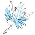 Ballerina jumping. vector Royalty Free Stock Photo