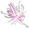 Ballerina jumping. vector Royalty Free Stock Photo