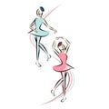 Ballerina line art vector ballet