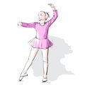 Ballerina little girl in a pink dress Royalty Free Stock Photo