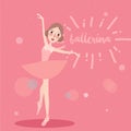 Ballerina little girl wearing ballet tutu dress dancer cute pink Royalty Free Stock Photo