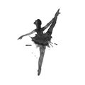Ballerina. monochrome version . Watercolor