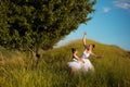 Ballerina mother and daughter