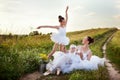 Ballerina mother and daughters