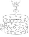 Ballerina music box coloring page Royalty Free Stock Photo