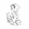 Ballerina.Odette. White swan. Ballet. Dance. Vector illustration.