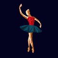 Ballerina prima polygonal triangle paper Royalty Free Stock Photo