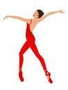 Ballerina in red unitard