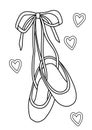 Ballerina Shoes Ballet Sport Coloring Pages for Kids and Adult