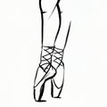 Ballerina shoes line art