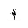 Ballerina silhouette icon isolated on white background Royalty Free Stock Photo