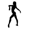 ballerina silhouette on white background Royalty Free Stock Photo